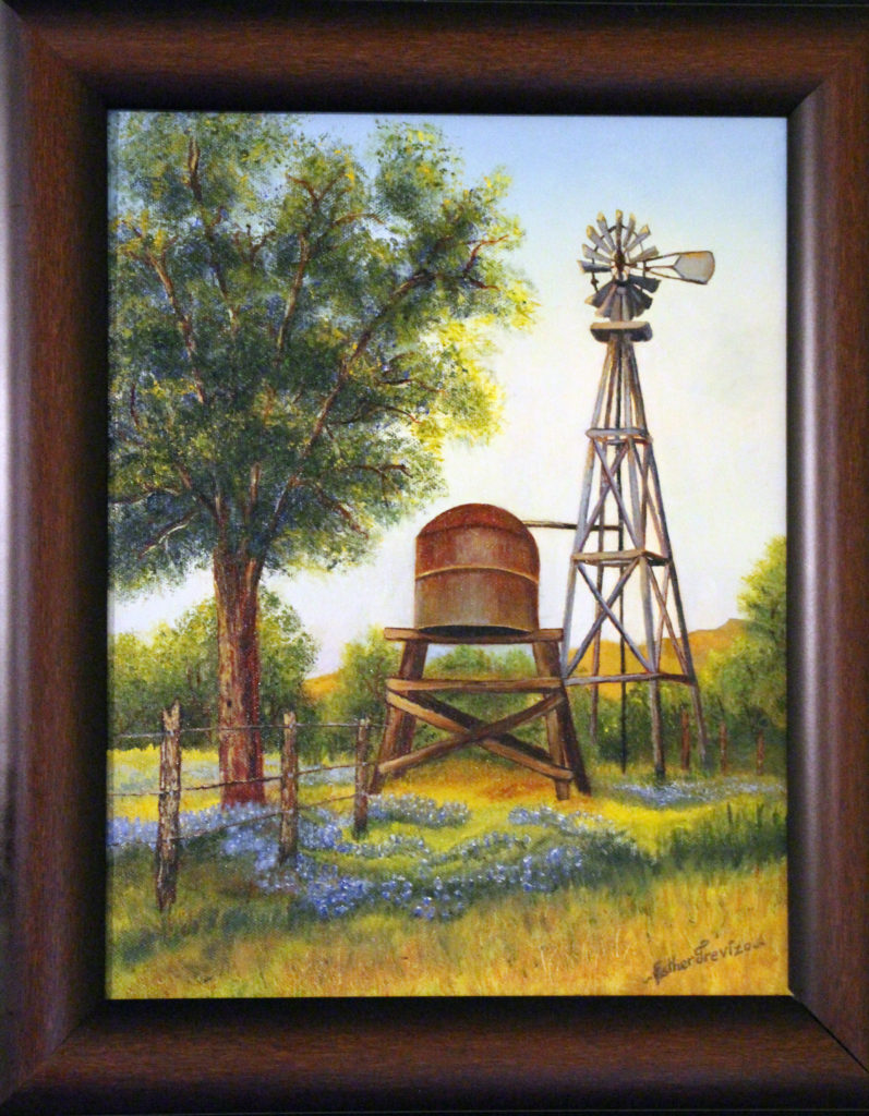 Windmill & Water Tank painting by Esther Trevizo