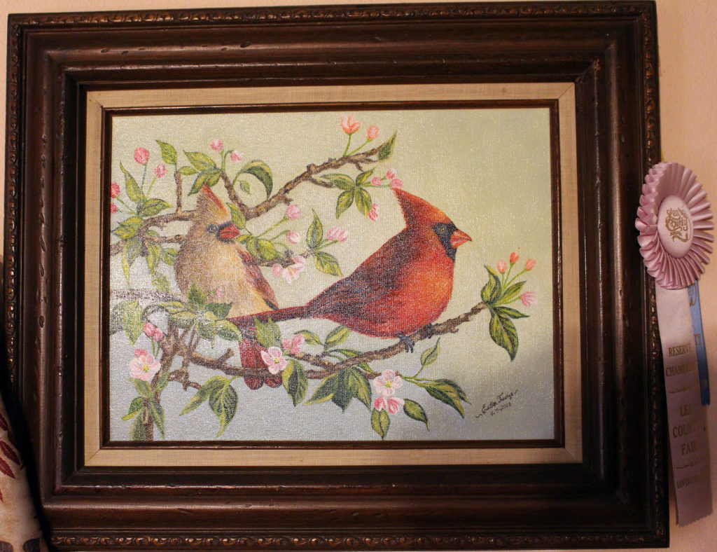 Cardinals painting by Esther Trevizo