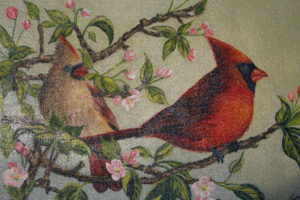 Cardinals painting closeup