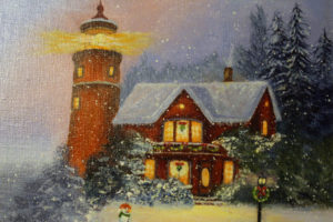 Winter Lighthouse painting by Esther Trevizo