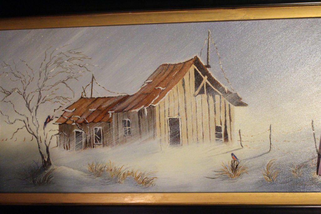 Winter Shed painting by Esther Trevizo